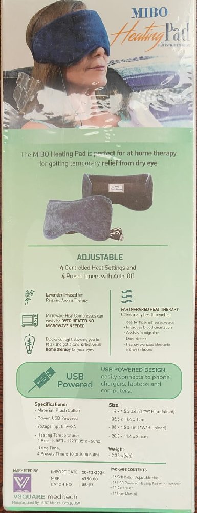 MIBO Heating Pad- Dry Eye Heating Mask, Premium Eye Spa
