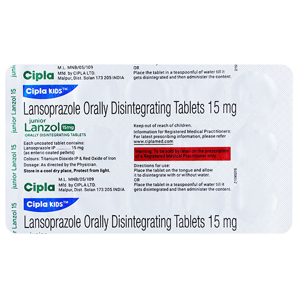 JUNIOR LANZOL 15MG TAB